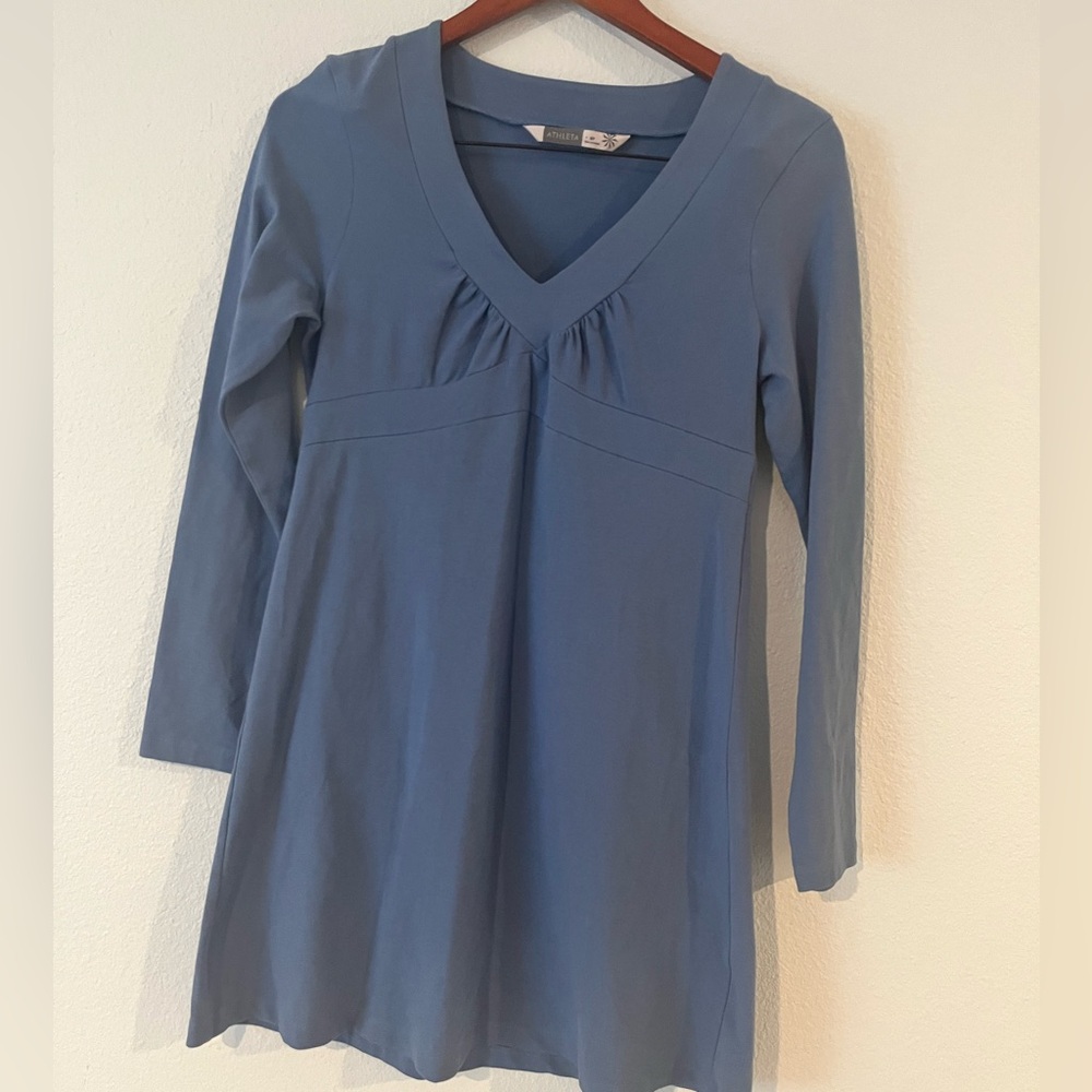 Athleta Athletic Sheath Midi Long Sleeve Activewear Gray Dress‎ Size  MP
